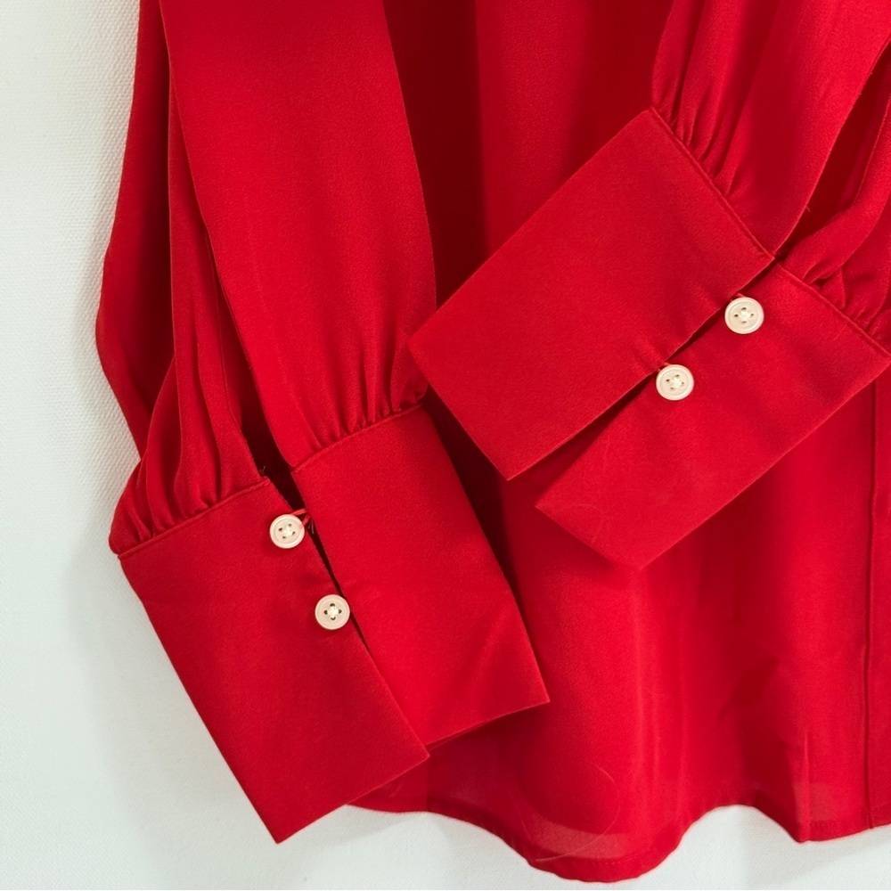 Loft Collared Button Down Shirt Corazon Red Small - image 5